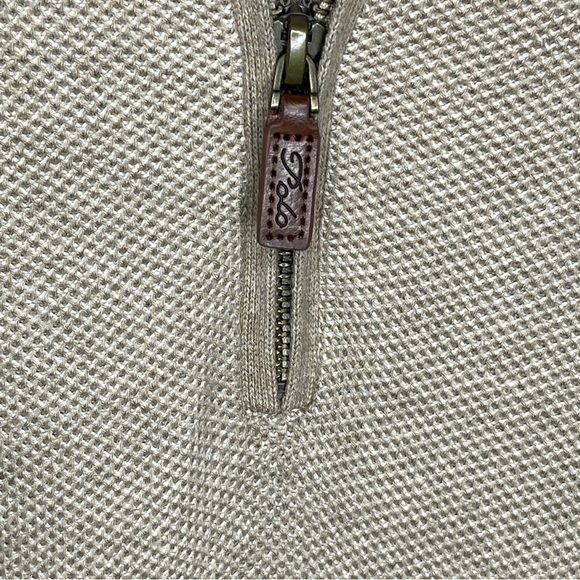 Polo Ralph Lauren Pima Cotton XL Quarter Zip Waffle Knit Sweater Beige Tan Brown - Picture 4 of 9